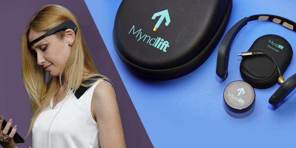 Blond young Girl using Myndlift neurofeedback system